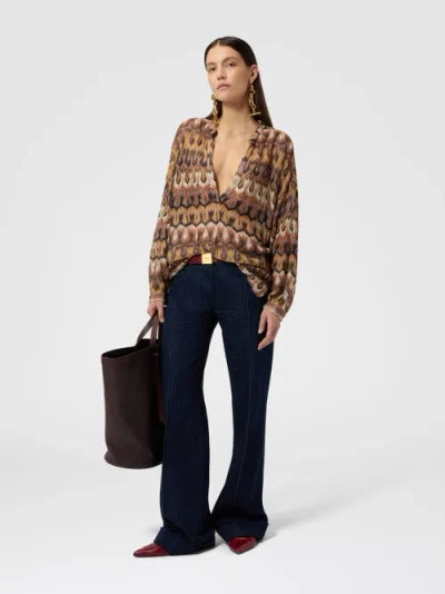 Missoni V-neck Patterned Top In Multi