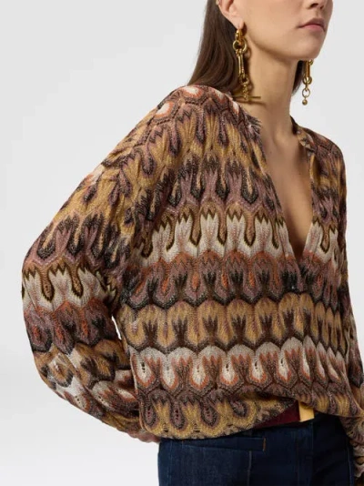 Missoni V-neck Patterned Top In Multi