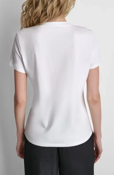 Dkny Manhattan Henge Conversation Cotton Blend Graphic T-shirt In White