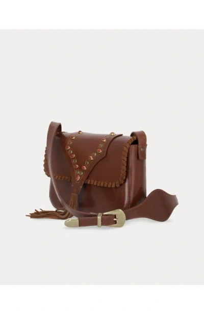 Fortela Kate Leather Handbag With Corals In Pattern