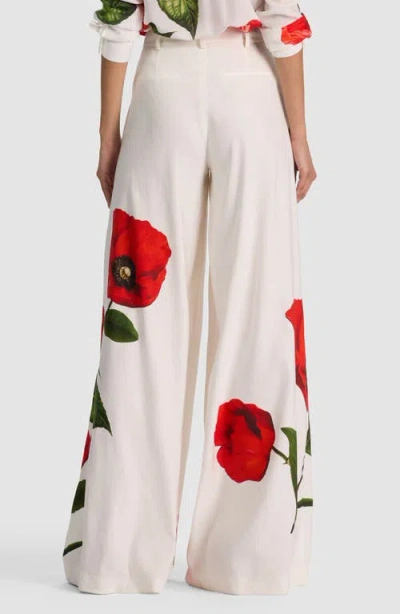Alice And Olivia Blaire High-rise Pleated Trousers In White