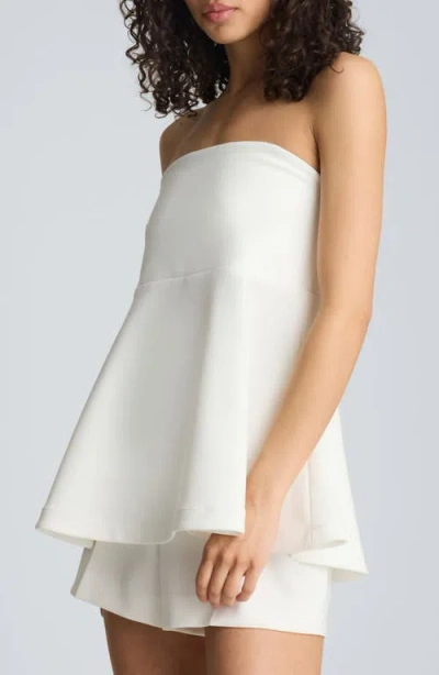 Kenneth Cole Strapless Peplum Top In Multi