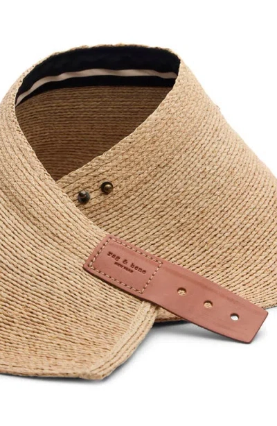 Rag & Bone Meredith Rollable Raffia Visor In Brown