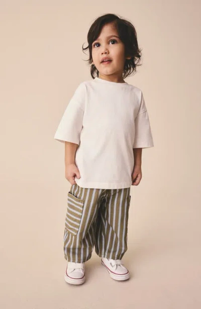 Next Kids' Stripe Drawstring Pants In Brown