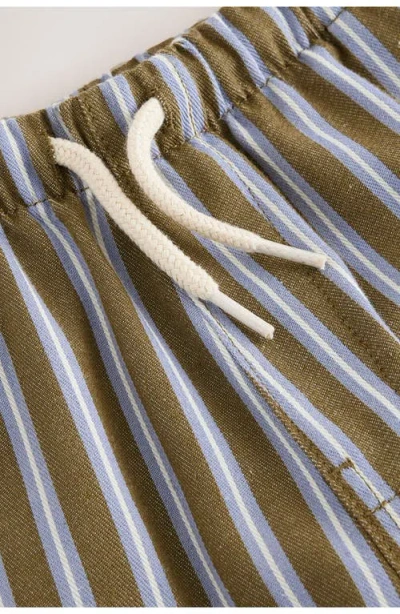 Next Kids' Stripe Drawstring Pants In Brown