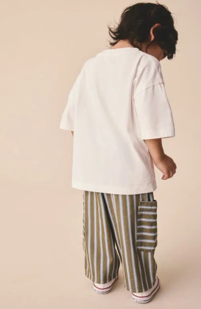 Next Kids' Stripe Drawstring Pants In Brown
