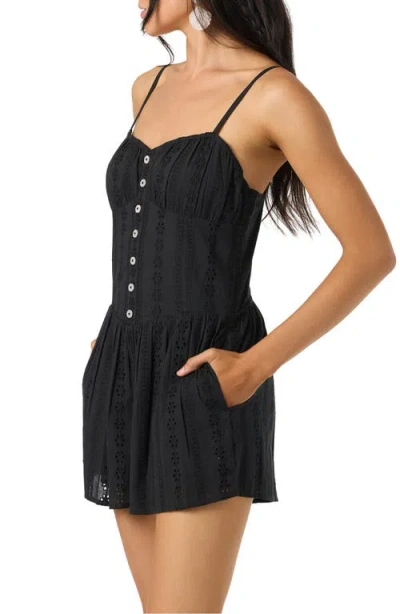 O'neill Olive Cotton Romper In Black