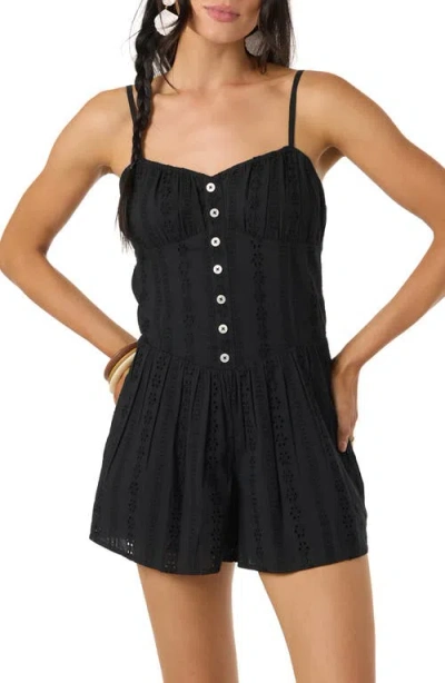 O'neill Olive Cotton Romper In Black