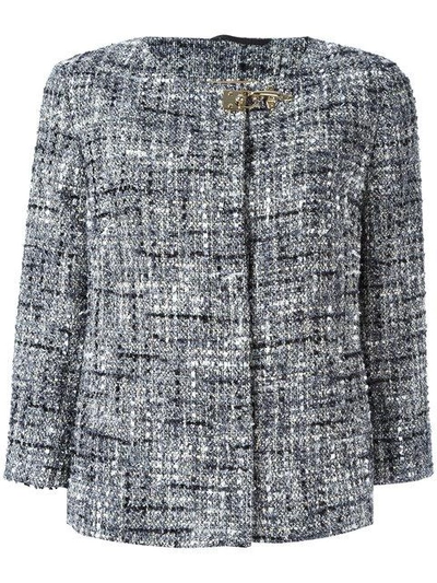 Shop Fay Tweed Jacket - Grey