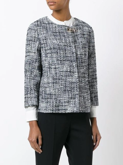 Shop Fay Tweed Jacket - Grey