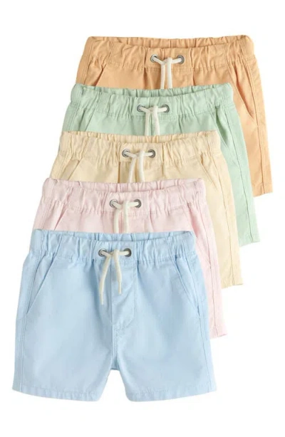 Next Kids' Assorted 5-pack Cotton Drawstring Shorts In Multi