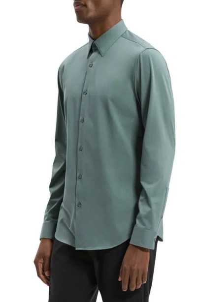 Theory Sylvain Nd Structure Knit Button-up Shirt In Multi