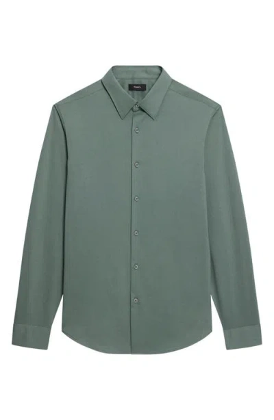 Theory Sylvain Nd Structure Knit Button-up Shirt In Multi