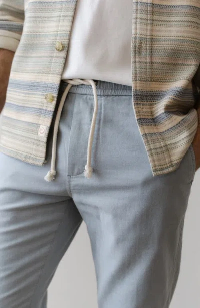 Marine Layer Saturday Stretch Cotton Drawstring Beach Pants In Blue