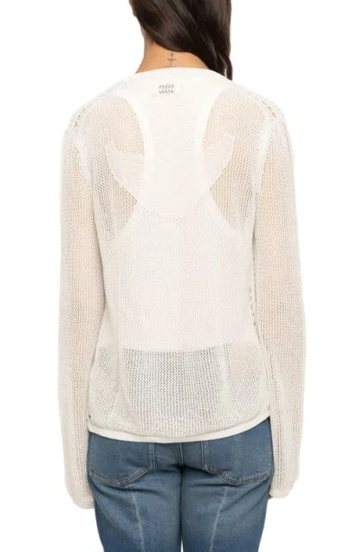 Zadig & Voltaire Womens Vanille Mandala Button-neck Cotton-blend Henley Jumper In Neutral