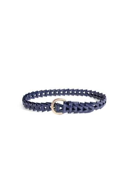 Jurgi Triangle Loop Belt Patent Leather In Blue