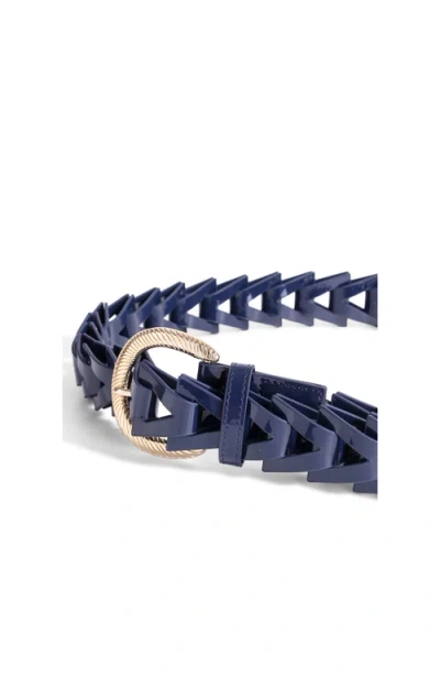 Jurgi Triangle Loop Belt Patent Leather In Blue