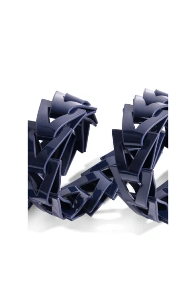 Jurgi Triangle Loop Belt Patent Leather In Blue