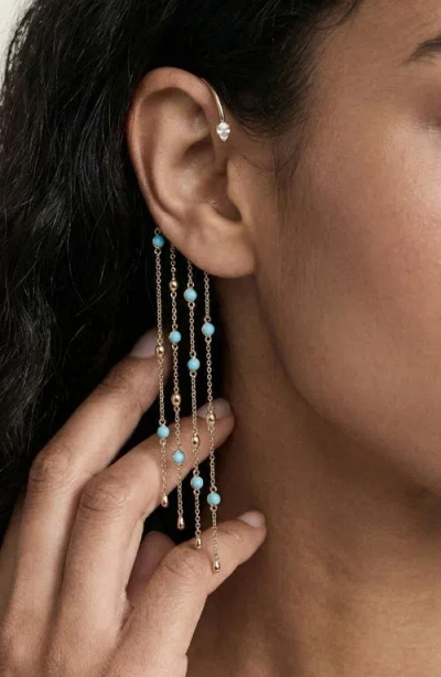 Ettika Linear Chains Statement Ear Cuff In Gold