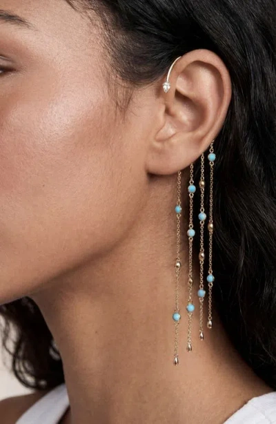 Ettika Linear Chains Statement Ear Cuff In Gold