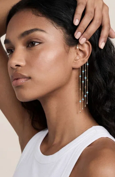 Ettika Linear Chains Statement Ear Cuff In Gold