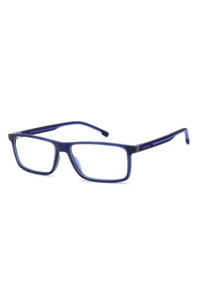 Carrera Eyewear 56mm Rectangular Optical Glasses In Blue