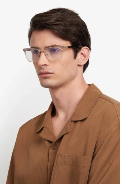 David Beckham Eyewear 54mm Rectangular Optical Glasses In Gold