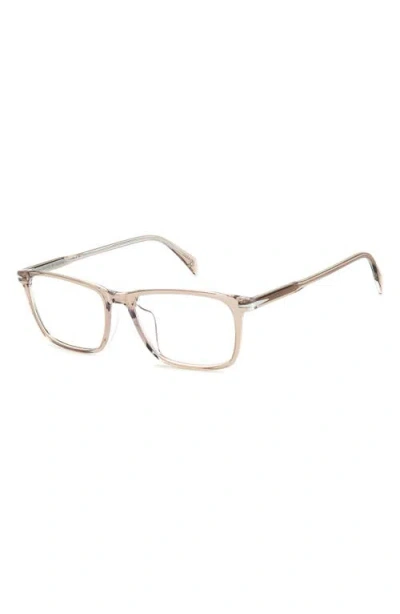 David Beckham Eyewear 57mm Rectangular Optical Glasses In Gold