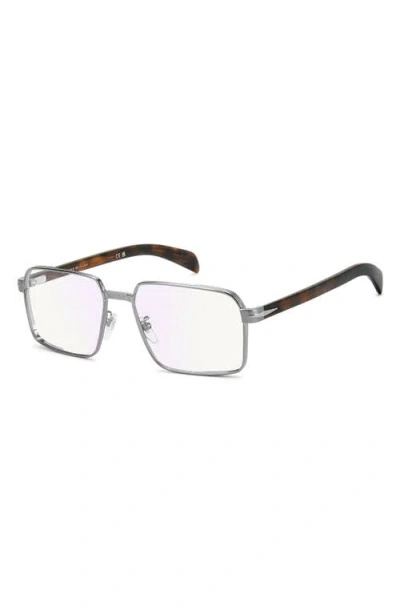David Beckham Eyewear 57mm Rectangular Optical Glasses In Brown