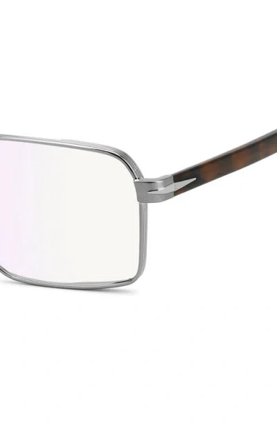 David Beckham Eyewear 57mm Rectangular Optical Glasses In Brown
