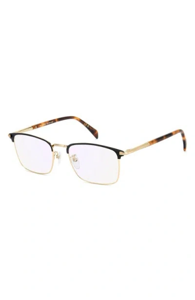 David Beckham Eyewear 54mm Rectangular Optical Glasses In Black