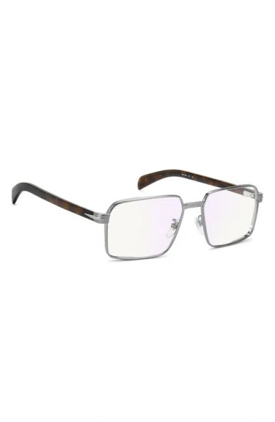 David Beckham Eyewear 57mm Rectangular Optical Glasses In Brown
