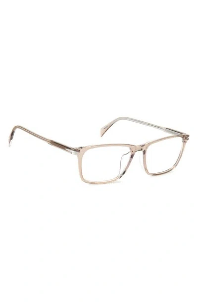 David Beckham Eyewear 57mm Rectangular Optical Glasses In Gold