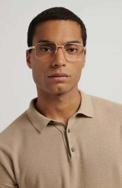 David Beckham Eyewear 57mm Rectangular Optical Glasses In Gold