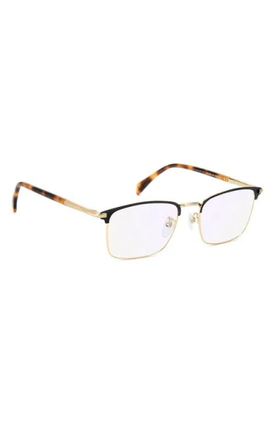 David Beckham Eyewear 54mm Rectangular Optical Glasses In Black