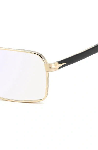 David Beckham Eyewear 57mm Rectangular Optical Glasses In Gold