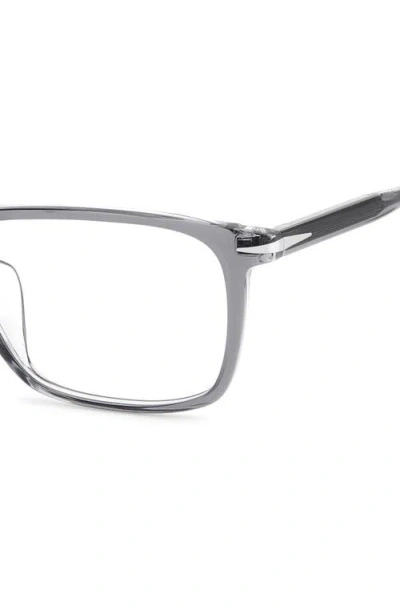 David Beckham Eyewear 57mm Rectangular Optical Glasses In Gray