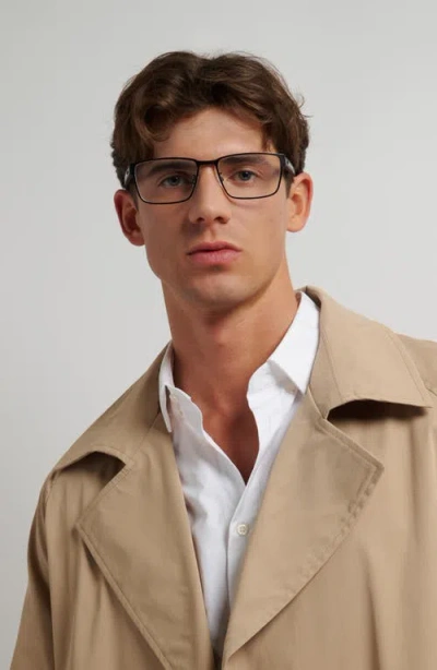 Hugo Boss Hugo 57mm Rectangular Optical Glasses In Black