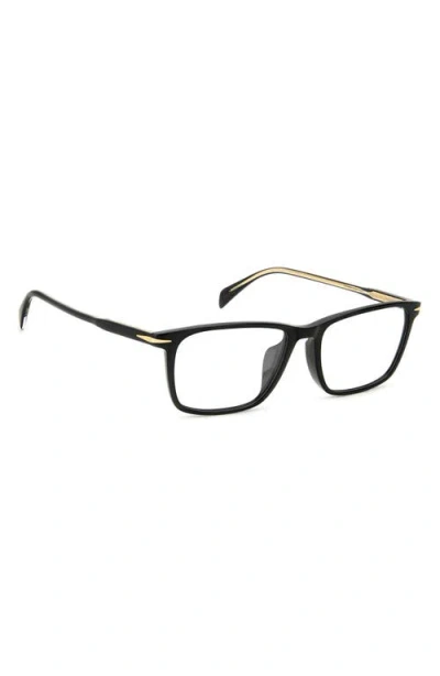David Beckham Eyewear 57mm Rectangular Optical Glasses In Gray