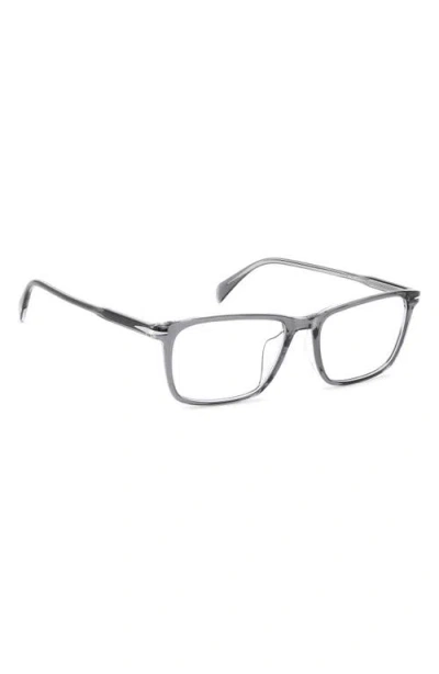 David Beckham Eyewear 57mm Rectangular Optical Glasses In Gray