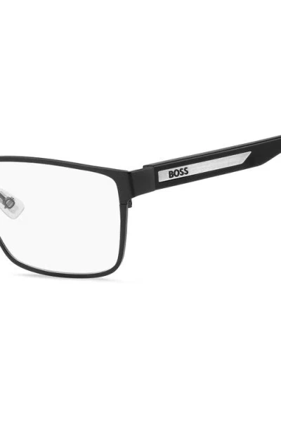 Hugo Boss Hugo 57mm Rectangular Optical Glasses In Black