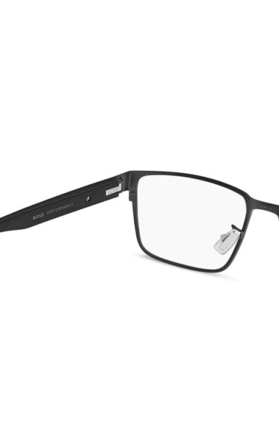 Hugo Boss Hugo 57mm Rectangular Optical Glasses In Black