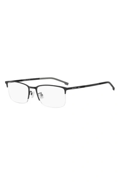 Hugo Boss Hugo 55mm Rectangular Optical Glasses In Black
