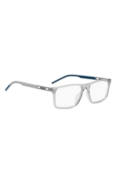 Hugo Boss Hugo 55mm Rectangular Optical Glasses In Gray