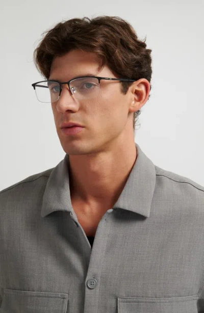Hugo Boss Hugo 55mm Rectangular Optical Glasses In Black