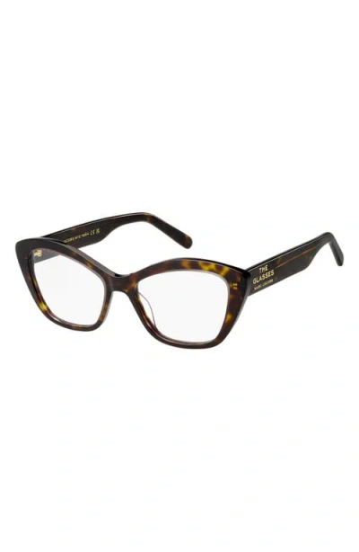 Marc Jacobs 53mm Rectangular Optical Glasses In Brown