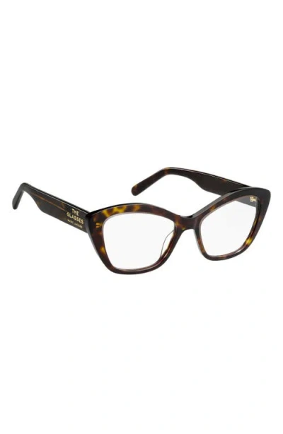 Marc Jacobs 53mm Rectangular Optical Glasses In Brown