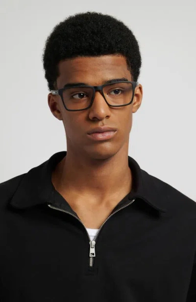 Hugo Boss Hugo 57mm Rectangular Optical Glasses In Black