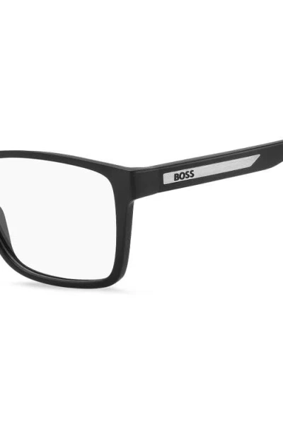 Hugo Boss Hugo 57mm Rectangular Optical Glasses In Black