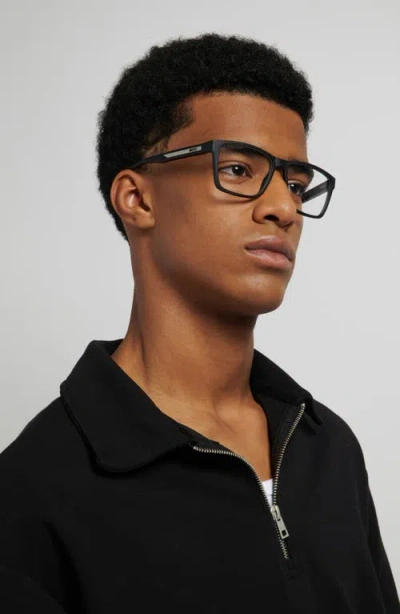 Hugo Boss Hugo 57mm Rectangular Optical Glasses In Black